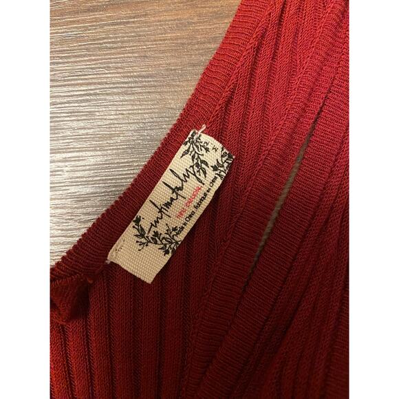 EUC Free People Vest Dressed Cami red burgundy sz: M - Picture 6 of 7